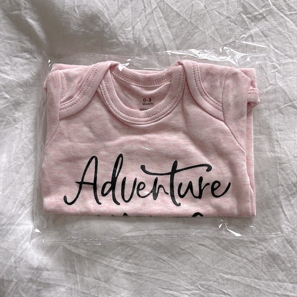 NWT BABY Pink “Adventure Awaits” onesie - Picture 1 of 2